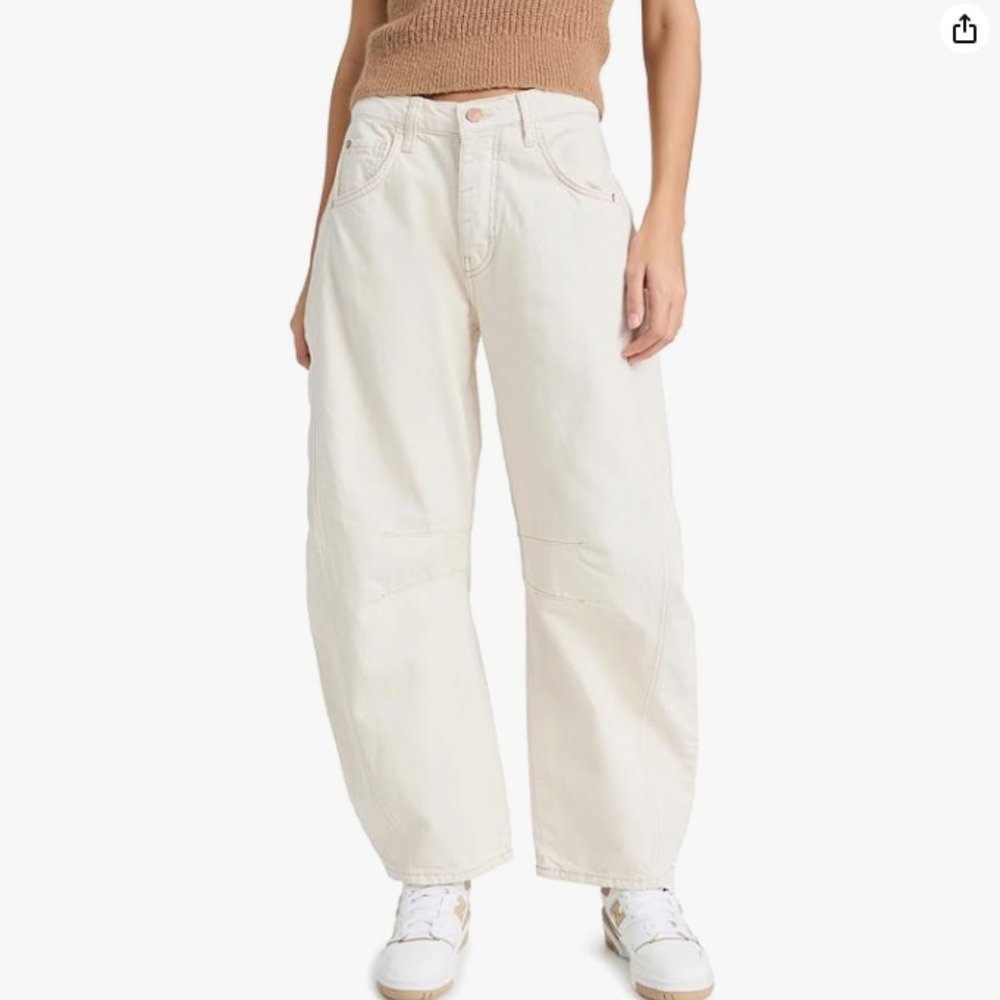 Free People Women's We The Free Good Luck Mid-Rise Barrel Jeans Size 28 NWOT